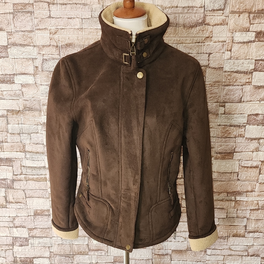 Giacca Star  Vintage Full Zip Brown  Faux  Shearling  Jacket